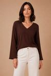 BLUSA MANGA SINO CAFE